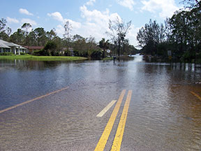 Street flooding in Jupiter Farms after heavy rainfall